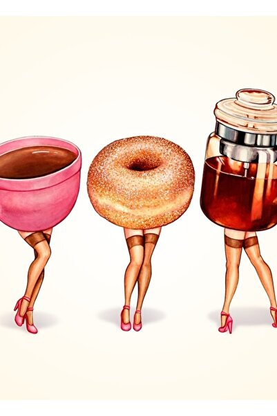 Universal Poster decorativ din lemn cu tematică Coffee Pin-ups