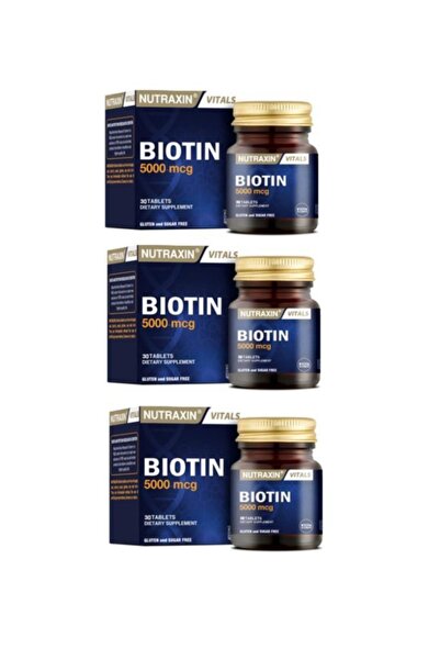 Nutraxin Biotin 5000 Mcg 30 Tablets 3 Pieces