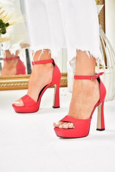 Fox Shoes Red Platform Thick Heeled Women's Shoes K404580109