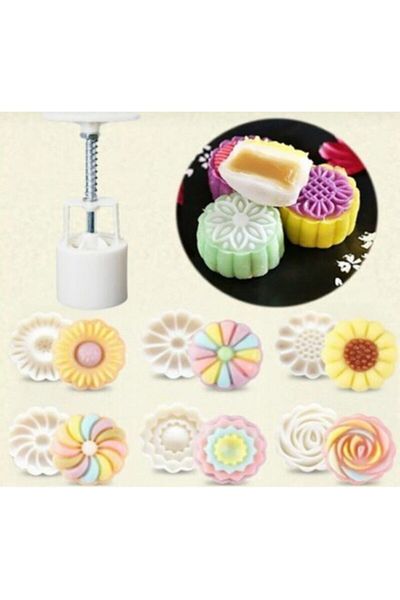 Şenhomee Buy 5 Pay 4 Press-On Mooncake Kopat Set 7 Pieces Cookie Mold