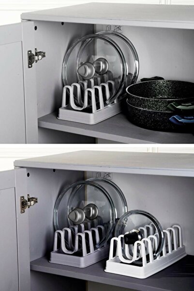 Xnews 6 Bölmeli Tencere Kapak Rafı - Tencere Kapak Organizeri