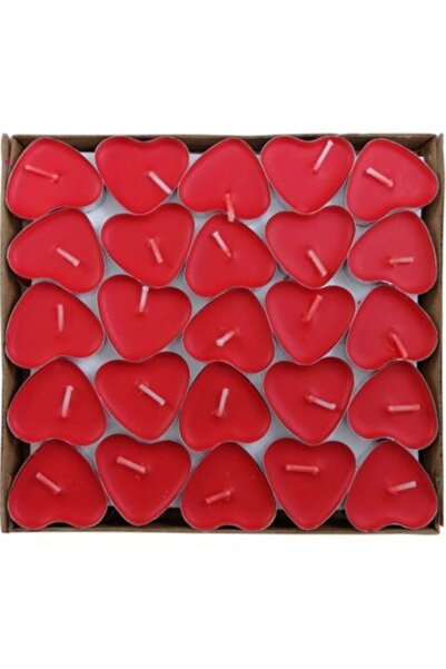 parti sürprizi Kırmızı Kalp Tealight 25 Li Mum