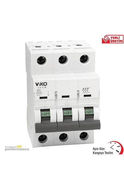 VİKO 3x25 cm Ampere Three Pole 3 Ka C Series Fuse