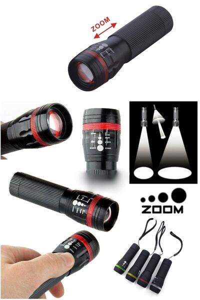 Wolfberry Power Ledli Ve Zoomlu 2 Km Menzilli Alüminyum El Feneri