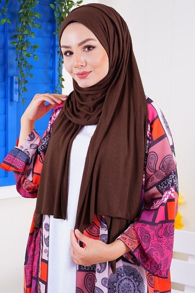 Afilva Women's Combed Cotton Shawl Brown