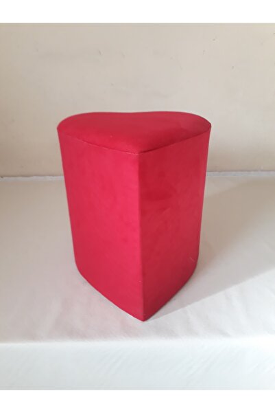 ne-sil home furniture Silinebilir Kumaş Kaplama Kalpli Ayaklı Puf 40x40x30