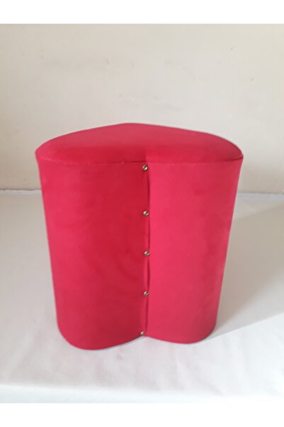 ne-sil home furniture Silinebilir Kumaş Kaplama Kalpli Ayaklı Puf 40x40x30