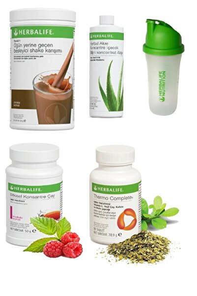 Herbalife Set Çikolata Shake- Aloe Suyu- 50 Gr Ahududu Çay- Thermo Ve Shaker