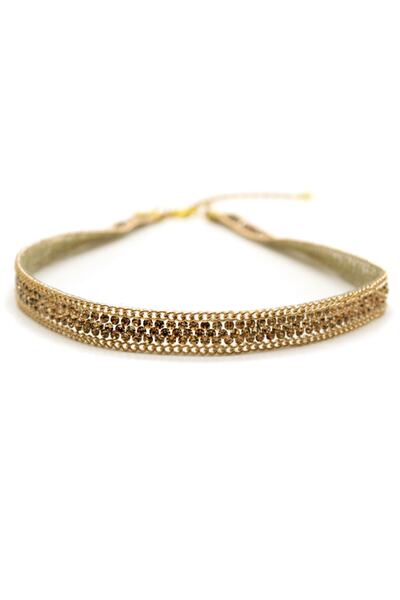 takıperest Bal Rengi Taşlı Choker Kolye