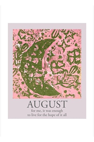 Universal Ağustos - Taylor Swift - Folklor - Polaroid Tablo Ahşap Poster Dekoratif