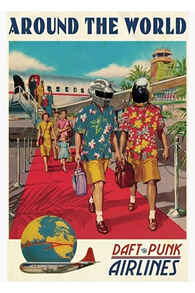 Universal Daft Around The World Tablo Ahşap Poster Dekoratif
