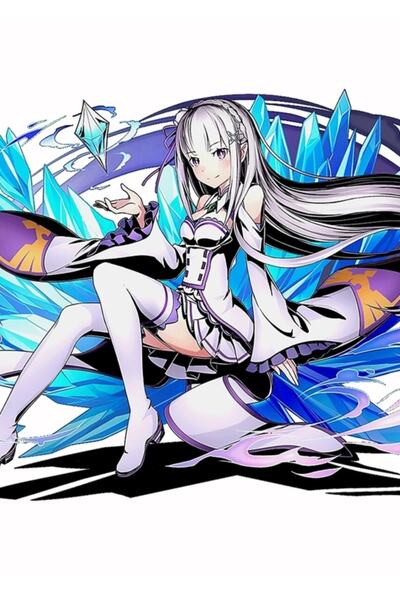 Universal Emilia - Re:zero Kara Hajimeru Isekai Seikatsu Anime Tablo Ahşap Po...