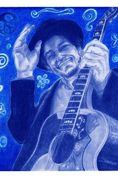 Universal Poster decorativ din lemn, pictat în albastru, mixt