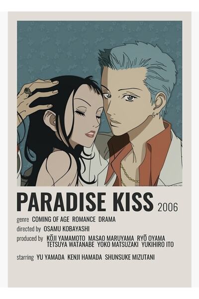 Universal Paradise Kiss Yukari 'caroline' Hayakasa Ve Joji 'george' Koizumi 1 Numaralı Tablo Ahşap Poster