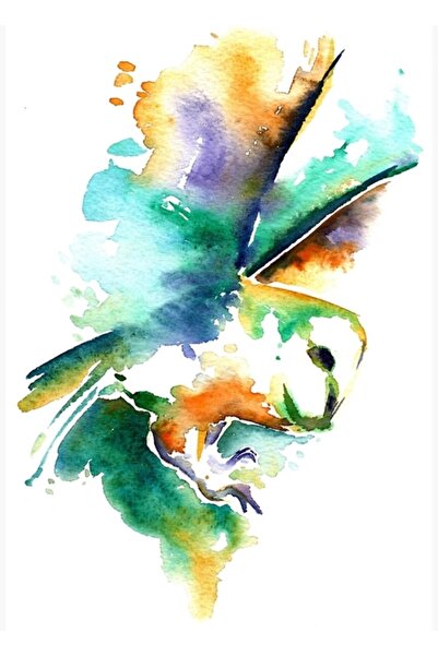 Universal Poster decorativ din lemn cu pictură în acuarelă cu bufniță