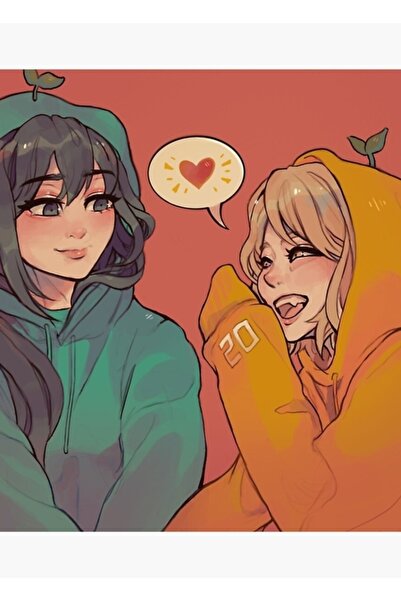 Universal Vocaloid Hatsune Miku Ve Rin Kagamine Kapşonlu Tablo Ahşap Poster D...