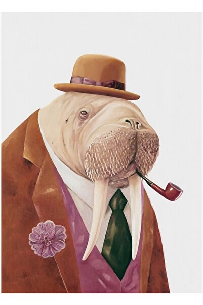 Universal Poster decorativ din lemn cu tablou Walrus