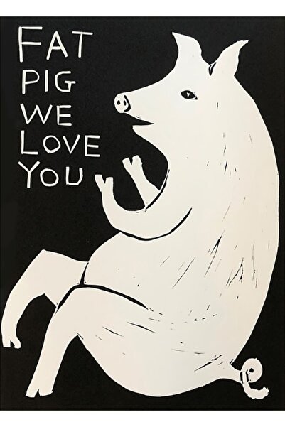 Universal Şişman Domuz Biz Davids Seni Seviyoruz Tablo Ahşap Poster Dekoratif