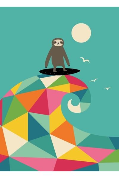 Universal Tablou decorativ cu surfing, poster din lemn