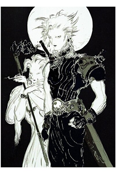 Universal Yoshitaka Amano - Final Fantasy Vıı Tablo Ahşap Poster Dekoratif