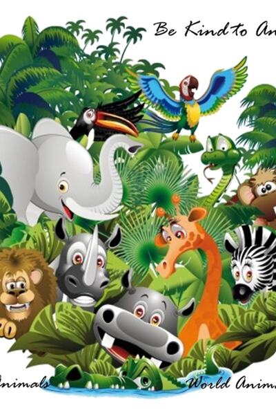 Universal Декоративен дървен плакат за маса с животни