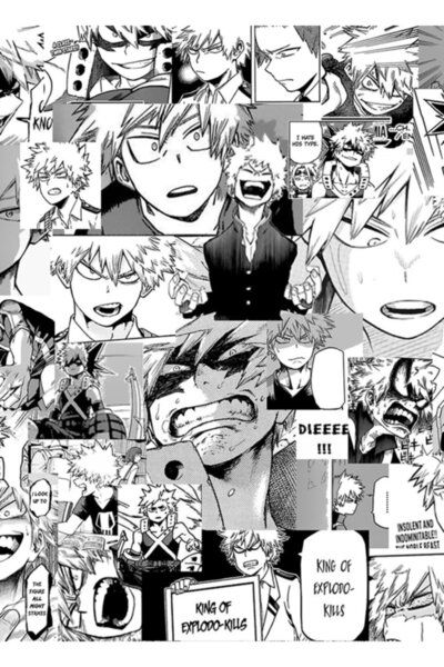 Universal Bakugou Katsuki Kolaj Tablo Ahşap Poster Dekoratif
