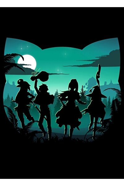 Universal Декоративен дървен плакат със силует Чомусуке за маса