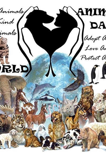 Universal World Animal Day Painting Wooden Poster Decorative