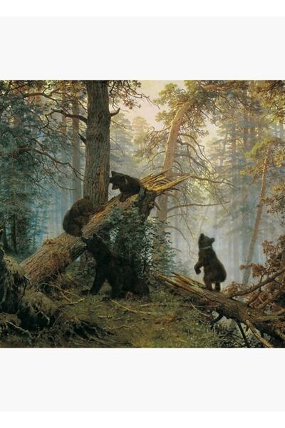 Universal Bir Çam Ormanında Sabah - Ivan Shishkin - 1889 Tablo Ahşap Poster D...