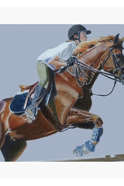 Universal Grace Ile Hayatın Engelleri - At Ve Binici Zıplama Tablo Ahşap Post...