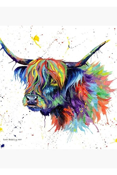 Universal Poster decorativ din lemn cu vacă de la Highland, multicolor