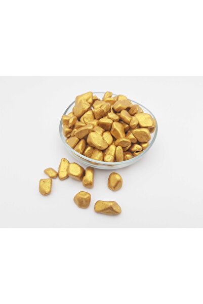 Genel Markalar Dekoratif Altın Renkte Orta (10-25mm) Çakıl Taşı 350 Gr