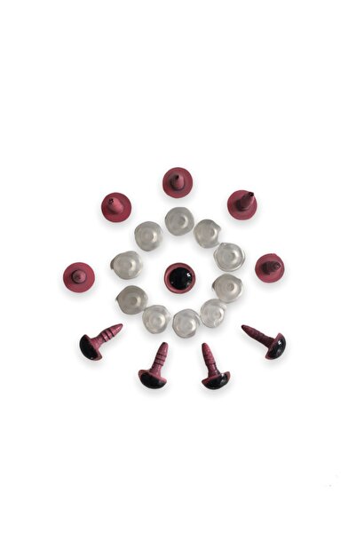 alfa tasarım atölyesi Amigurumi Vidali Μάτι Ροζ Χρώμα 10 Μm (10 Τεμάχια)