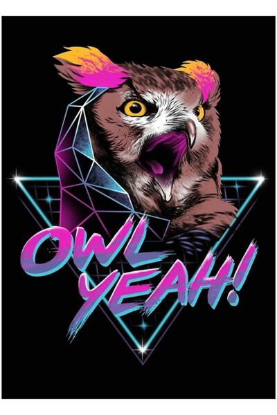 Universal Bufniță Da! Tablou decorativ din lemn, tip poster