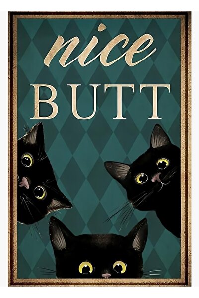 Universal Güzel Pop Ve Kedi Tablo Ahşap Poster Dekoratif