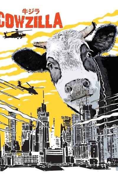 Universal Cowzilla Komik Inek - Δώρο για τους λάτρεις της αγελάδας, Ξύλινη δι...