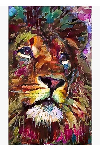 Universal Pictură cu leu colorat V2 Poster decorativ din lemn