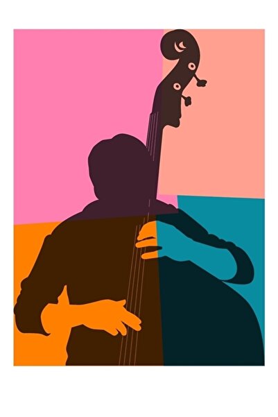 Universal Διακοσμητική ξύλινη αφίσα για τραπέζι ακουστικού μπάσου τζαζ