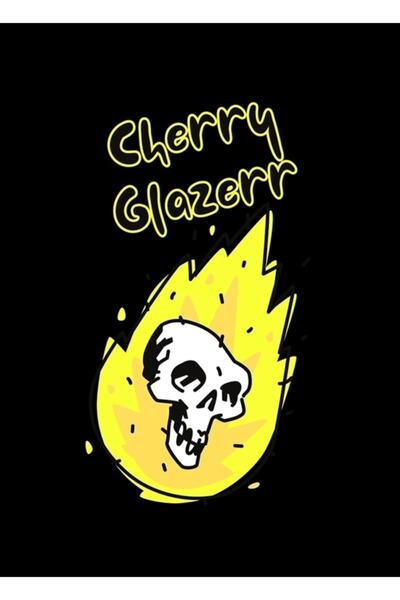 Universal Επιτραπέζια ξύλινη αφίσα με λογότυπο Cherry Glazerr Skull, διακοσμη...