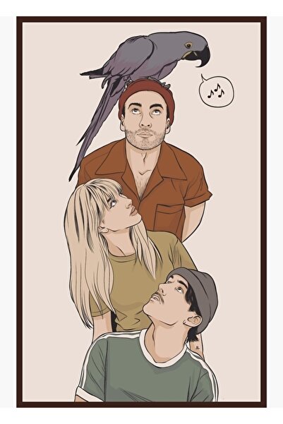 Universal Διακοσμητική Ξύλινη Αφίσα Ζωγραφικής με Παπαγάλο