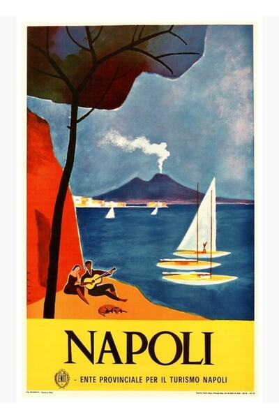 Universal Νάπολη Ιταλία Αφίσα Ταξιδιωτικών Εικόνων Ξύλινη Διακοσμητική Αφίσα