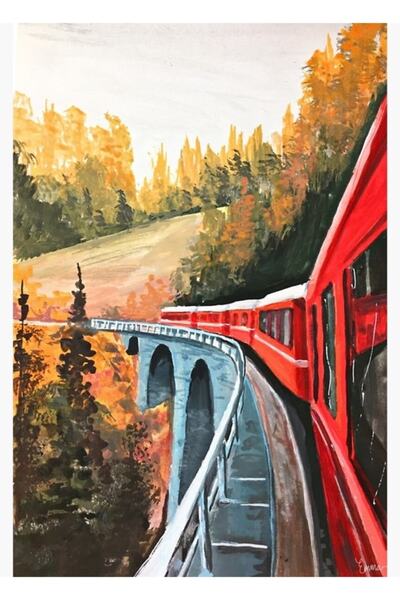 Universal Διακοσμητική ξύλινη αφίσα με θέμα τη γέφυρα του φθινοπώρου