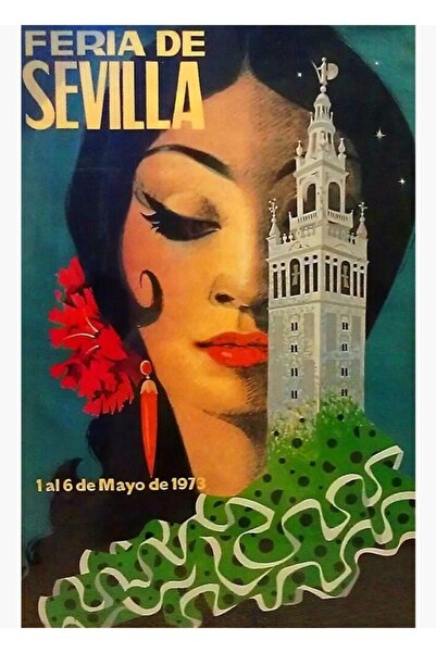Universal Декоративен дървен плакат Ферия де Севиля "