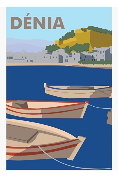 Universal Denia, Spania Poster de călătorie Tablou Poster din lemn decorativ