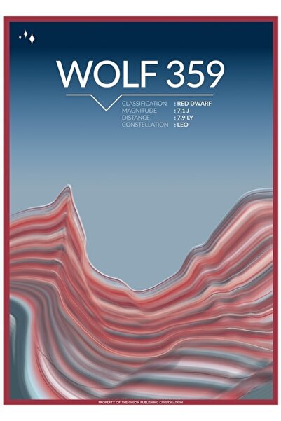 Universal Wolf 359 Uzay Ξύλινη Διακοσμητική Αφίσα Τέχνης