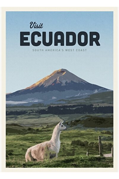 Universal Vizitați Ecuador Tablou decorativ cu poster din lemn