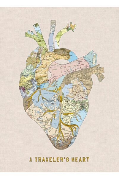 Universal Η Καρδιά Ενός Ταξιδιώτη Πίνακας Ξύλινη Αφίσα Διακοσμητική