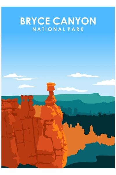 Universal Национален парк Брайс Каньон Плакат за пътуване Декоративен дървен ...