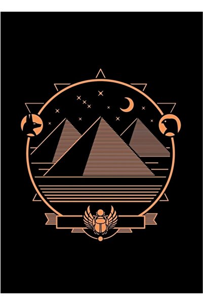 Universal Διακοσμητική ξύλινη αφίσα με αρχαία αιγυπτιακή ζωγραφική