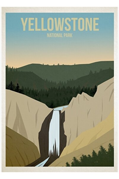 Universal Διακοσμητική ξύλινη αφίσα με εικονογράφηση του Εθνικού Πάρκου Yello...